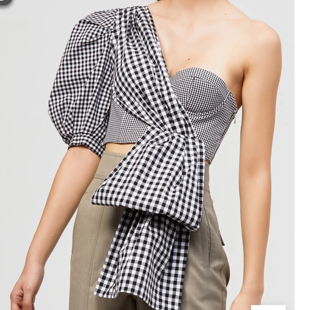 Acler Marita Gingham Top Size 2